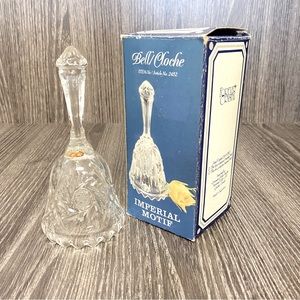 Vintage Handcut Pinwheel Crystal Bell by Crystal Clear Yugoslavia with box